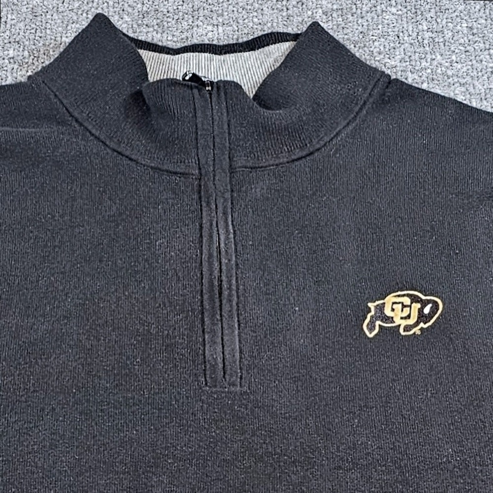 Colorado Buffaloes Cutter & Buck Mens 2XB Black Sweater 1/4 Zip NCAA Golf Sport